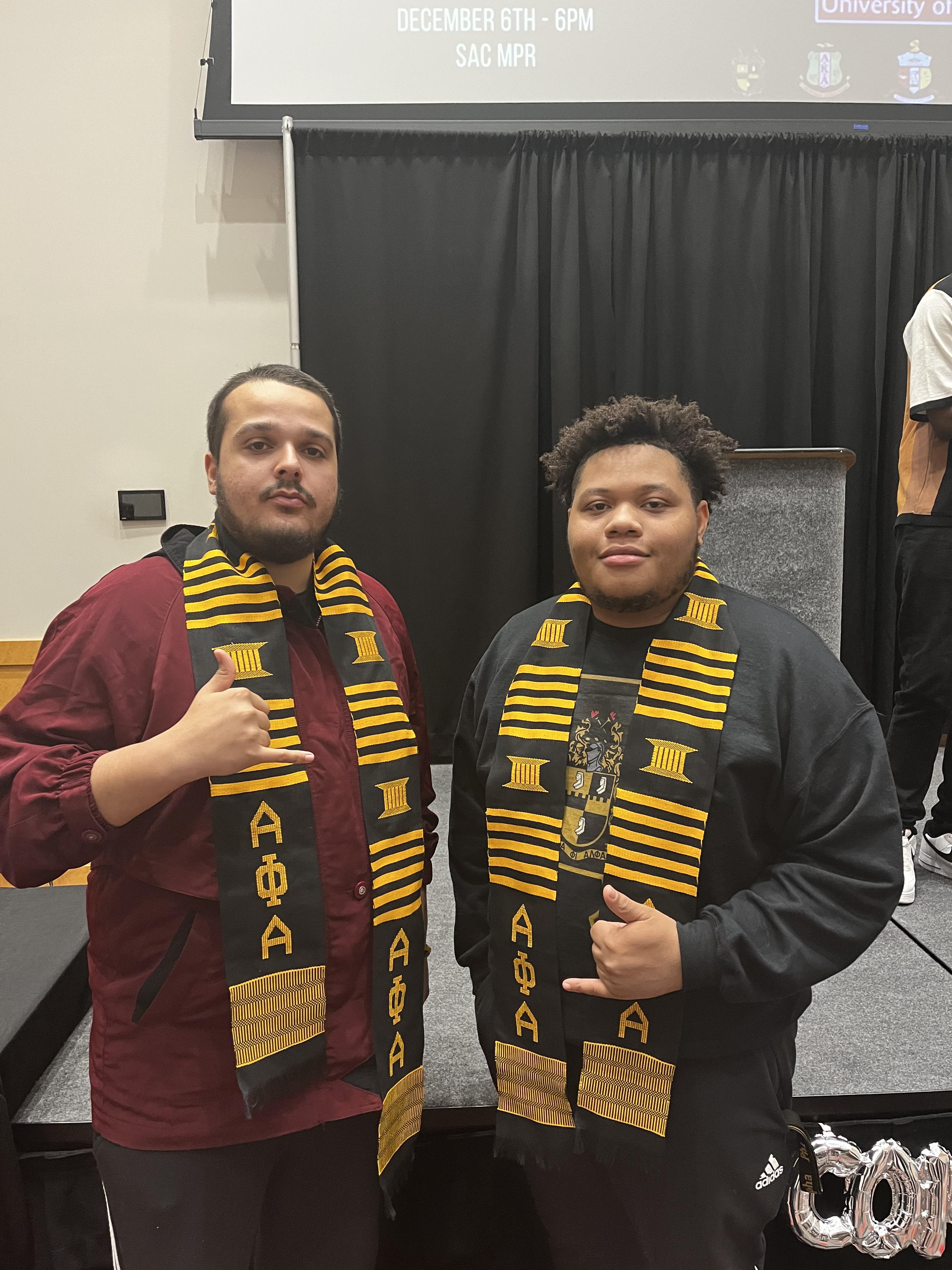 Fall 2022 graduates, Bro. Trey Swan & Bro. Kheyce Ellis, at NPHC Senior Send-Off