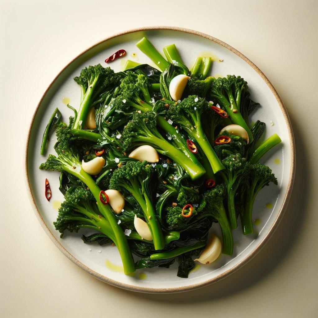 Verduras de nabo fritas