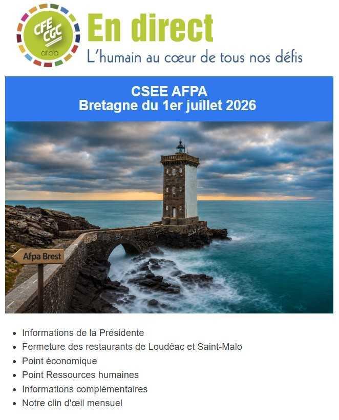 En direct du CSE Bretagne du mois de juin qui s'est tenu le 1er juillet 2026