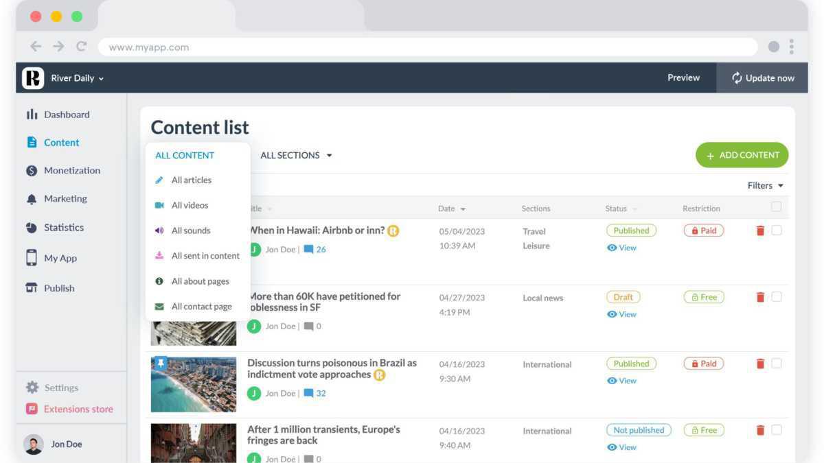 Dashboard amministratore Dashboard amministratore