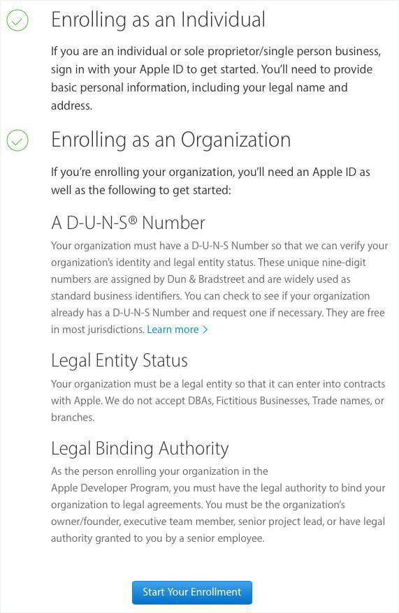 Creazione account sviluppatore Apple Creazione account sviluppatore Apple