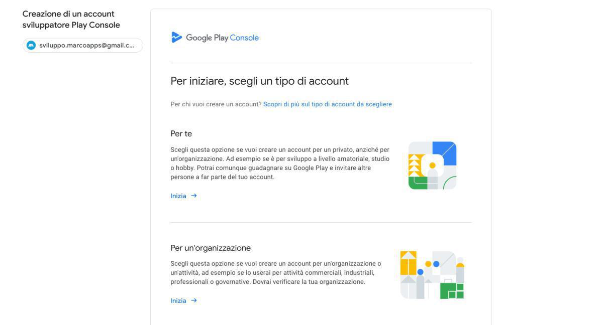 Creazione account sviluppatore Google Play Creazione account sviluppatore Google Play