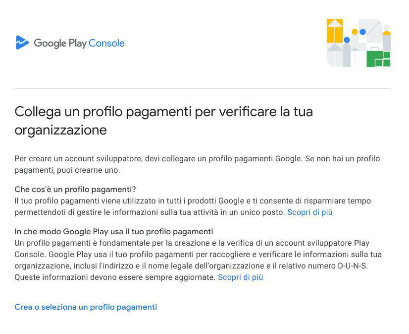 Creazione account sviluppatore Google Play Creazione account sviluppatore Google Play