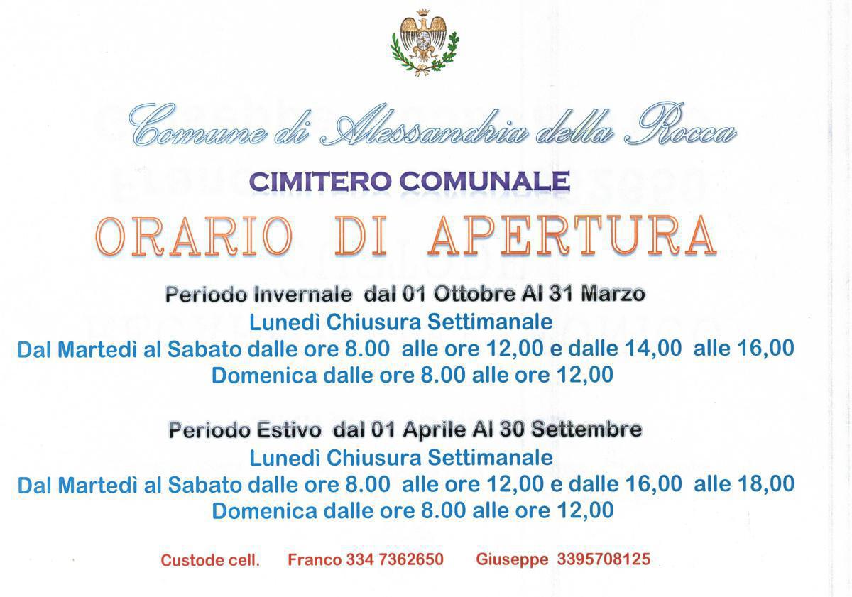 Orari di Apertura Orari di Apertura