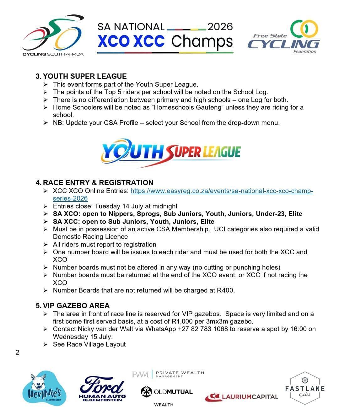  SA NATIONAL XCO XCC CHAMPIONSHIPS