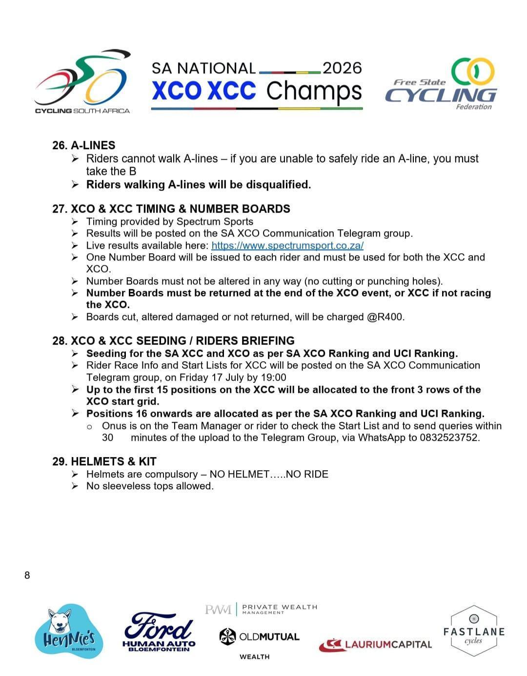  SA NATIONAL XCO XCC CHAMPIONSHIPS