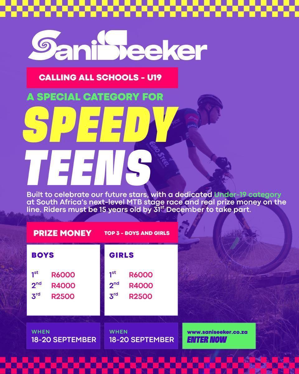 Sani Seeker Mountain Bike 2 day stage event - Speedy Teens Sani Seeker Mountain Bike 2 day stage event - Speedy Teens