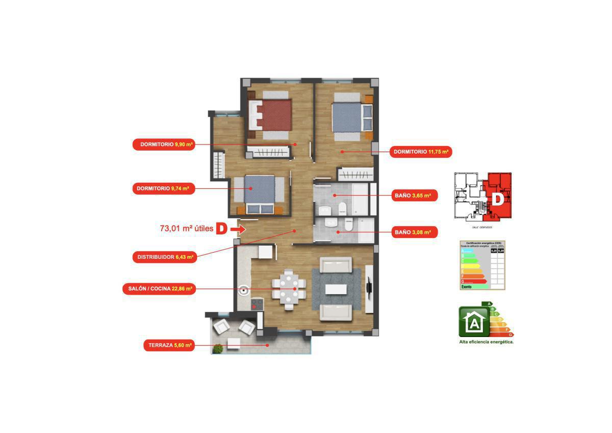 Vivienda Tipo D 2º - 3º
