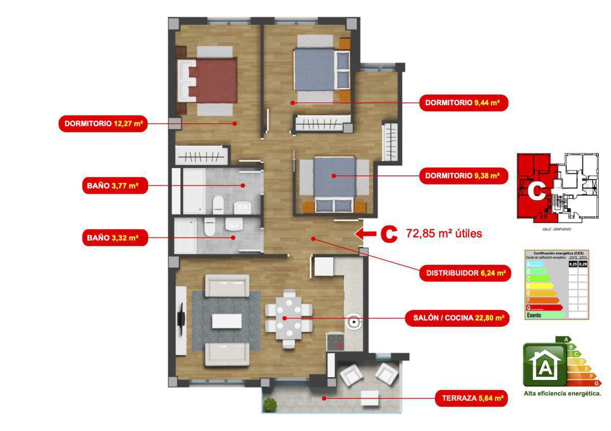 Vivienda Tipo C 2º - 3º