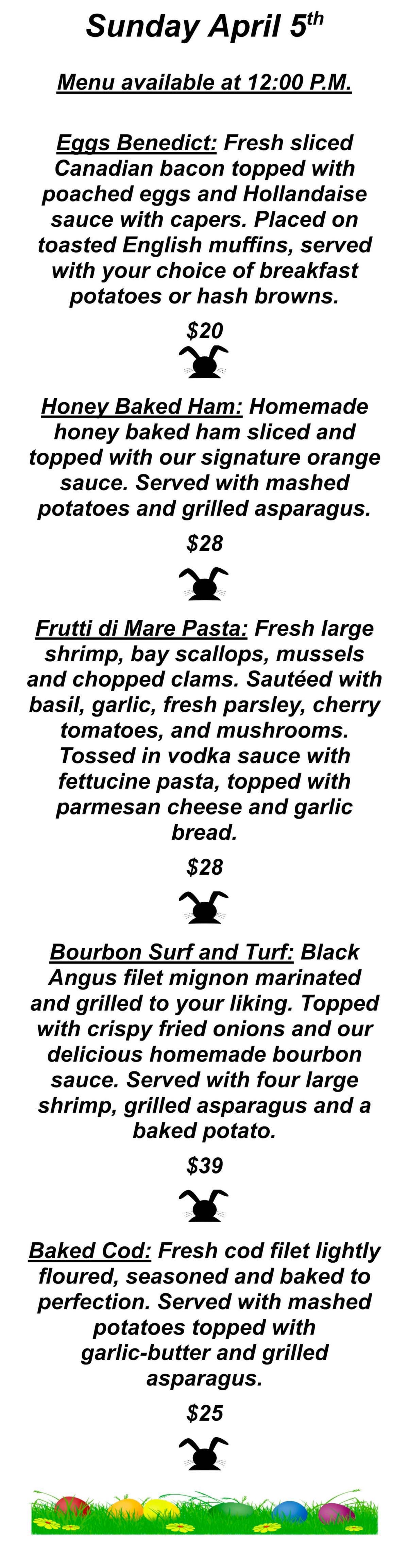 Ichabod’s Lounge Easter Specials