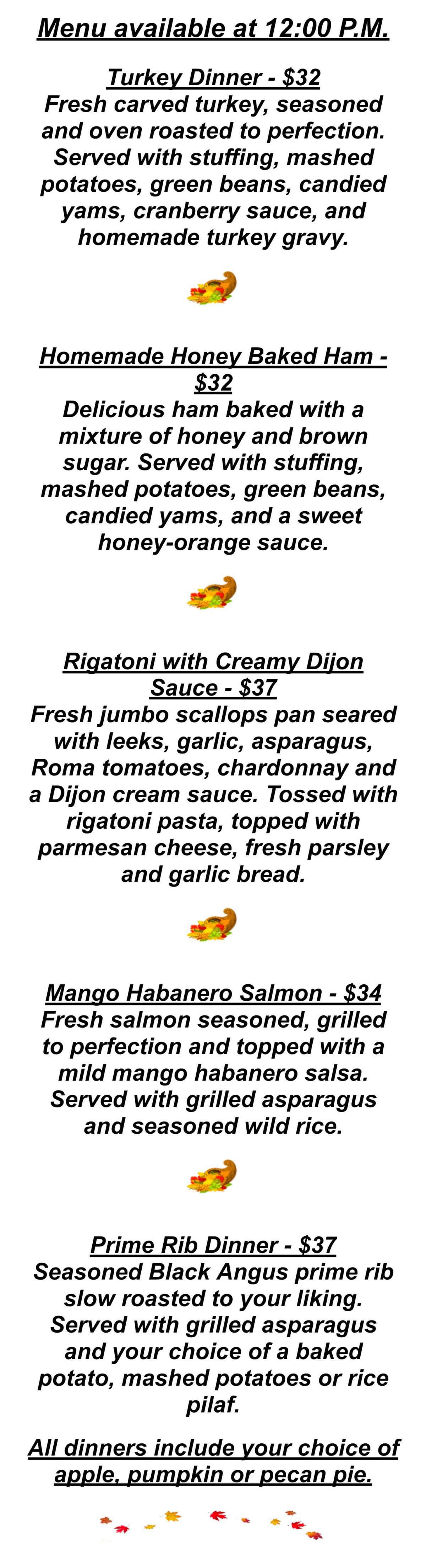 Happy Thanksgiving - Ichabod’s Lounge Specials