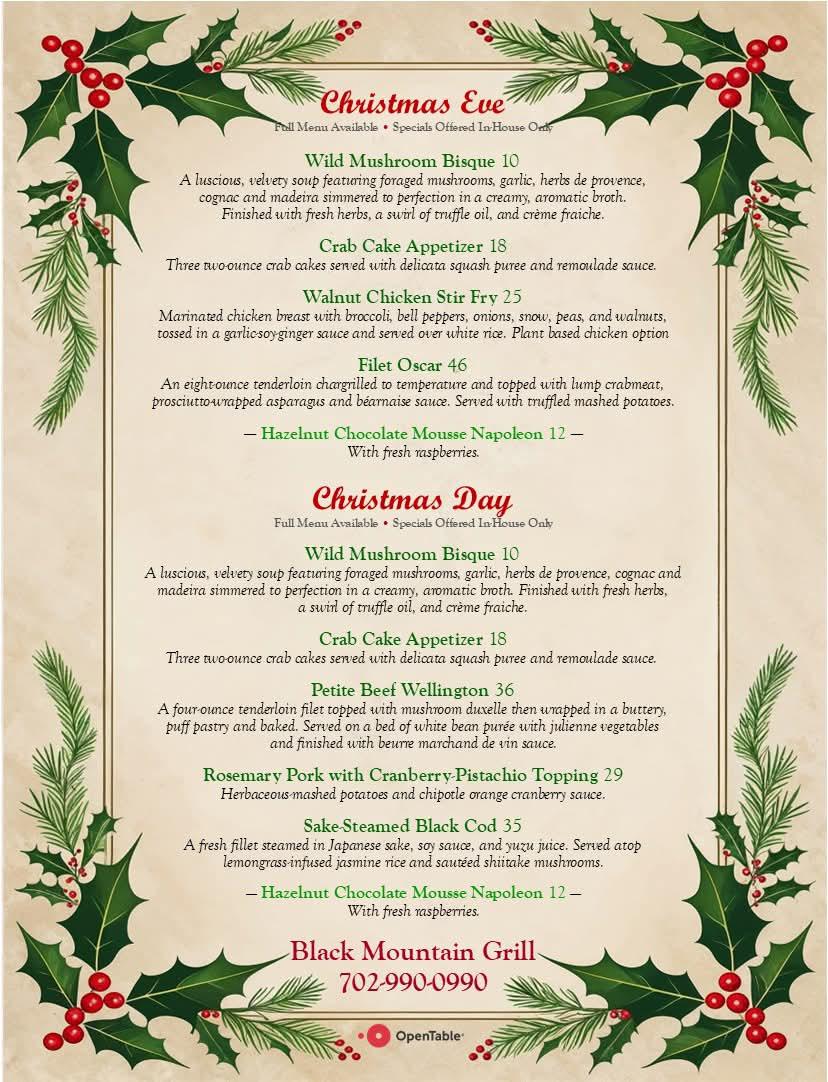 Christmas Menu