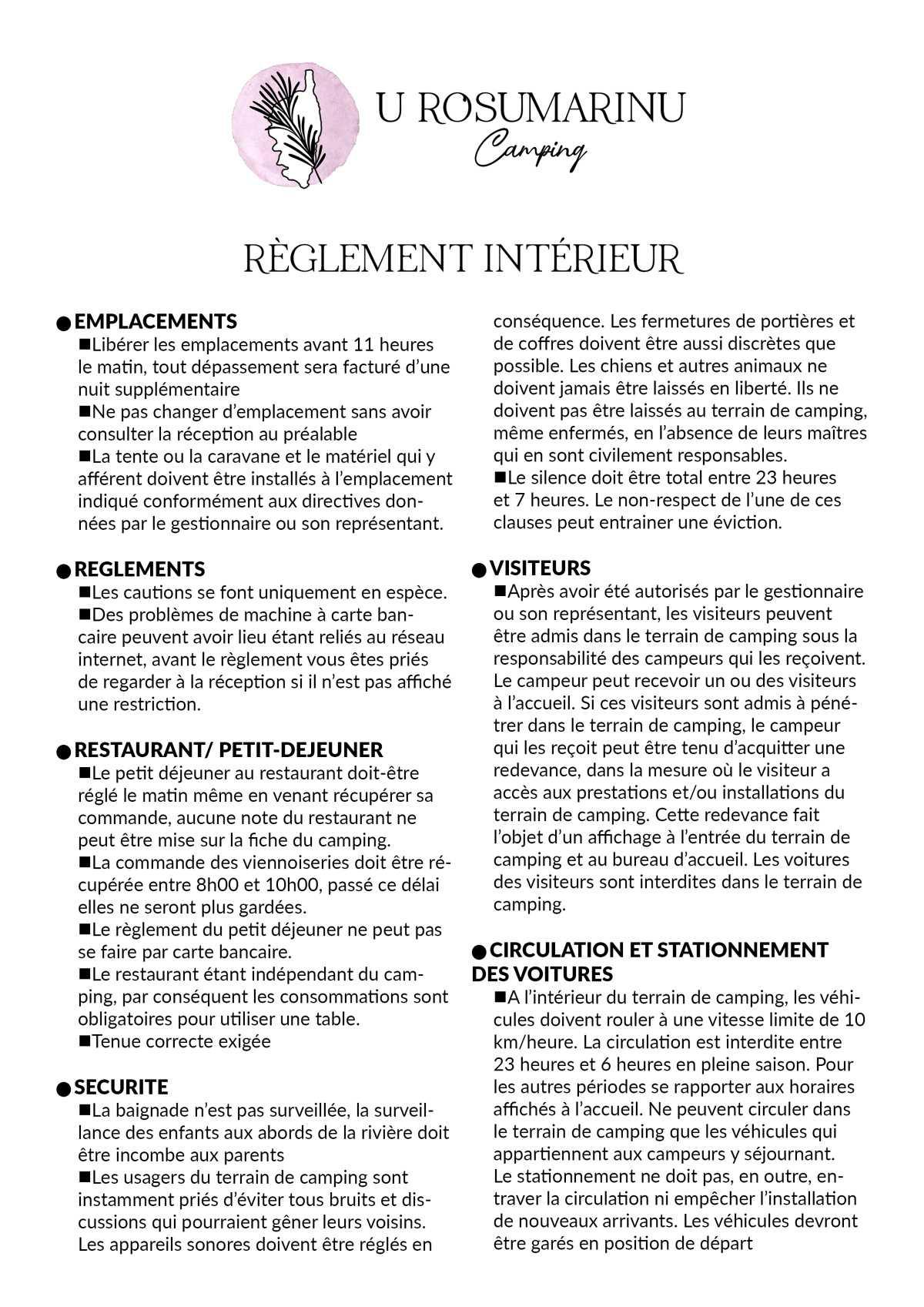 Règlement intérieur