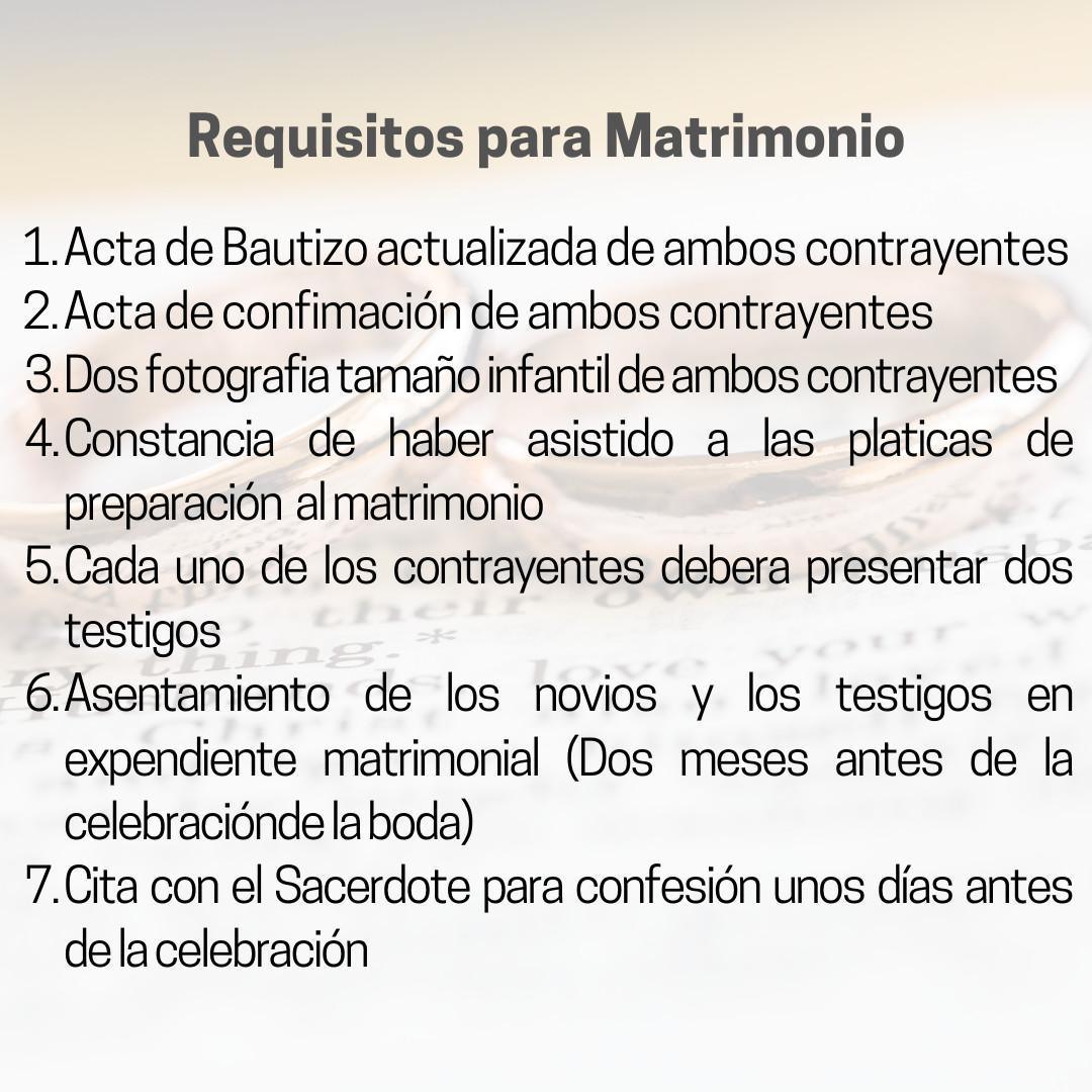 Requisitos para Matrimonio