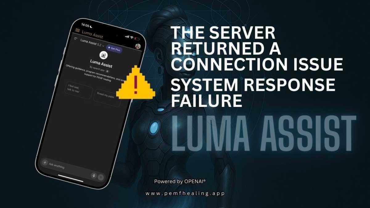 Luma Assist: The server returned a connection issue