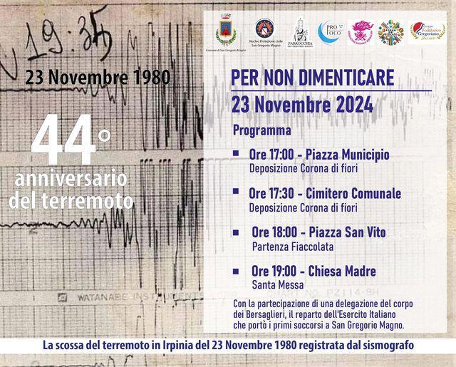 Per non dimenticare - 44° anniversario del terremoto (inizio ore 17:00)