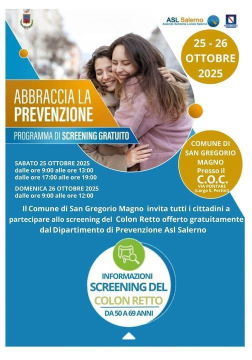 Screening del Colon Retto: giornate di prevenzione (dalle ore 9:00) Screening del Colon Retto: giornate di prevenzione (dalle ore 9:00)