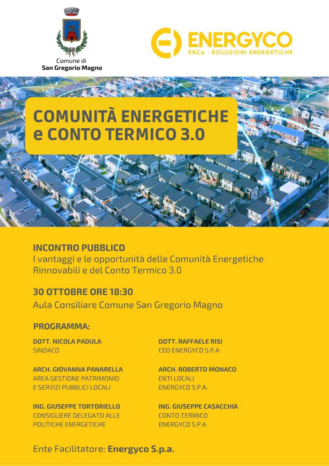 Incontro Pubblico: Comunità Energetiche e Conto Termico 3.0 (inizio ore 18:30)