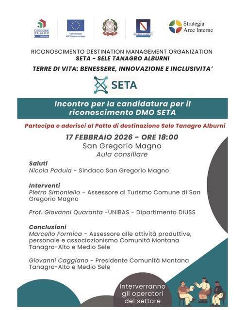 Incontro per la candidatura per il riconoscimento DMO SETA (dalle ore 18:00)