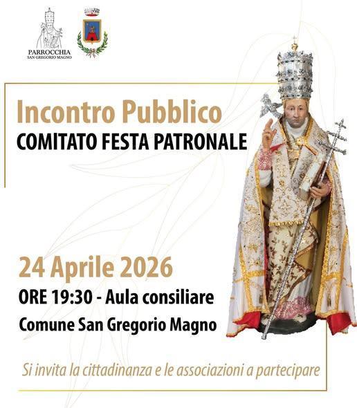 Incontro Pubblico - Comitato Festa Patronale (inizio ore 19.30) Incontro Pubblico - Comitato Festa Patronale (inizio ore 19.30)