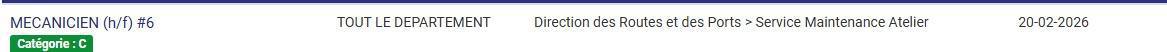 LES POSTES A POURVOIR EN INTERNE AU CD13 / CATEGORIES C, B ET A / LISTES ACTUALISEES AU 17 FEVRIER 2026
