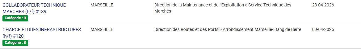 LES POSTES A POURVOIR EN INTERNE AU CD13 / CATEGORIES C, B ET A / LISTES ACTUALISEES AU 27 MARS 2026