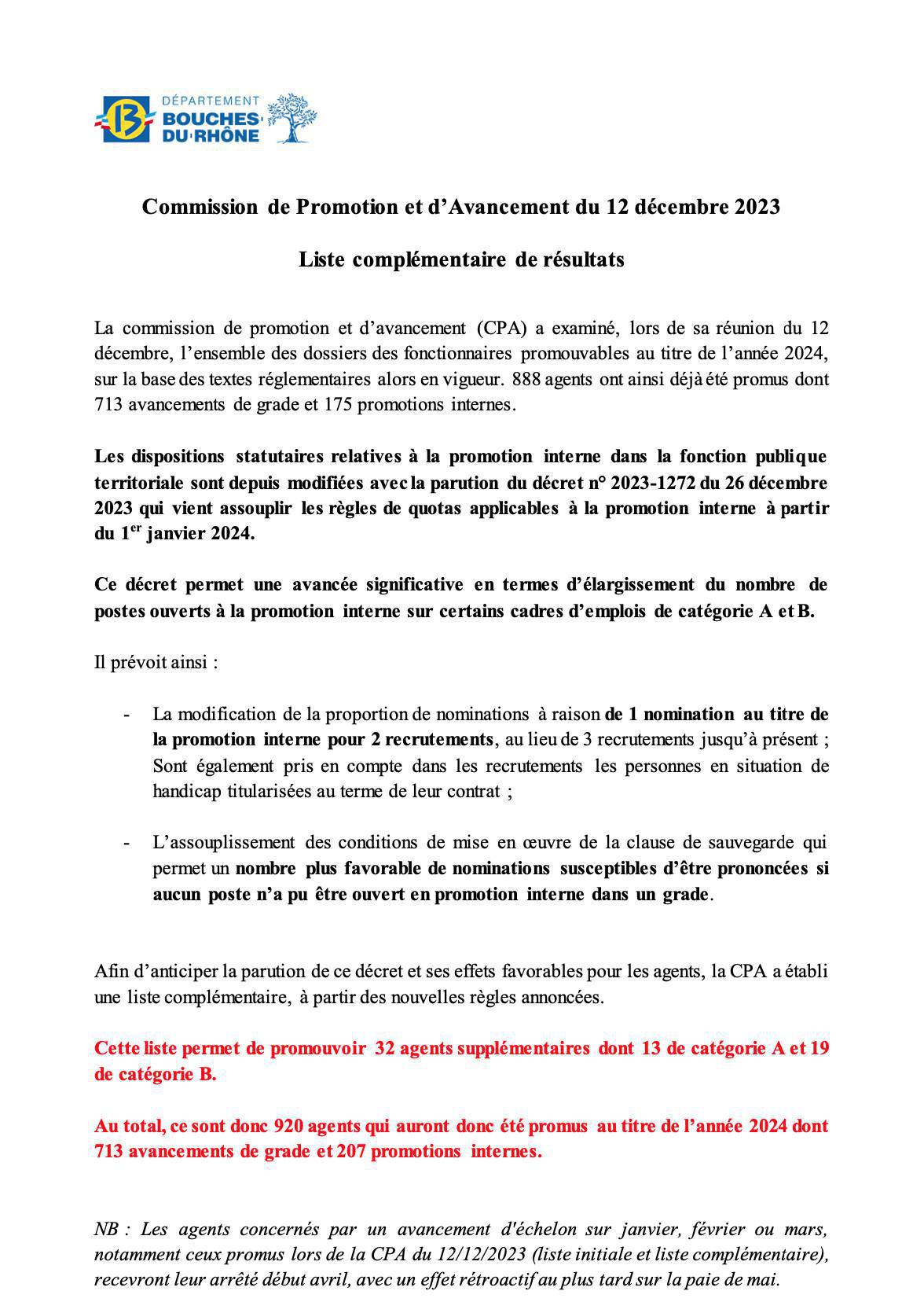 RAPPEL CPA COMPLEMENTAIRE D 6 JANVIER 2024 RAPPEL CPA COMPLEMENTAIRE D 6 JANVIER 2024