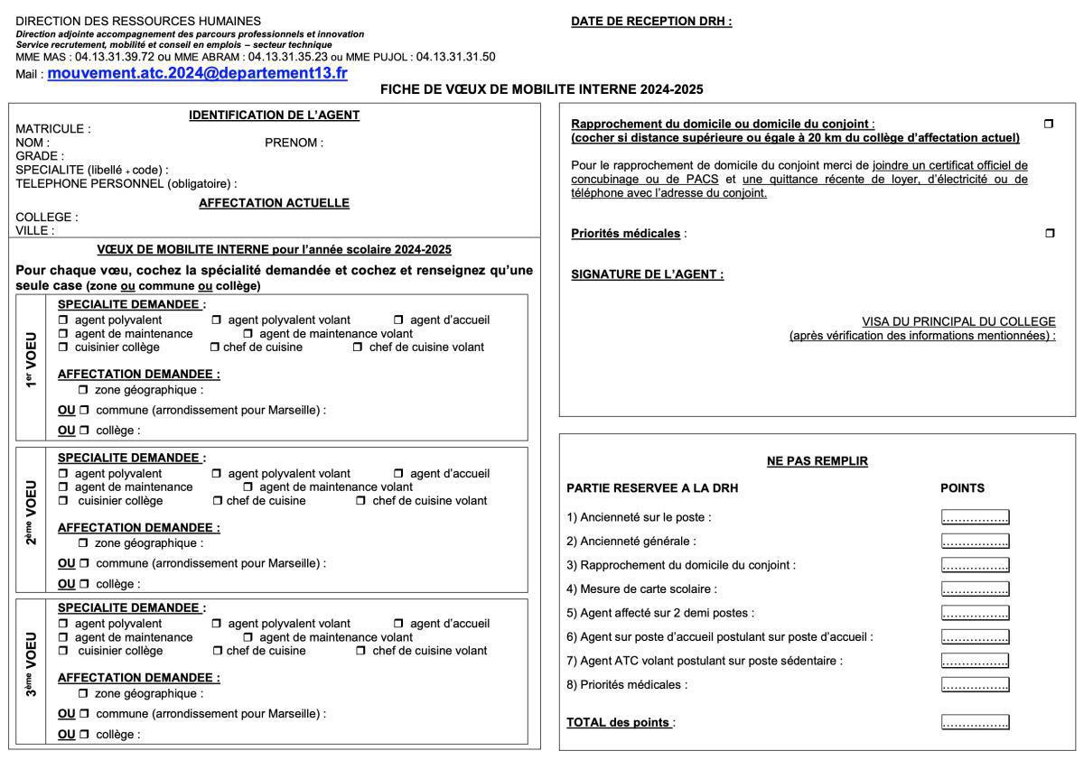 FLASH INFO / MOBILITE ATC 2024 / DIFFUSION ADDITIF N°1 FLASH INFO / MOBILITE ATC 2024 / DIFFUSION ADDITIF N°1