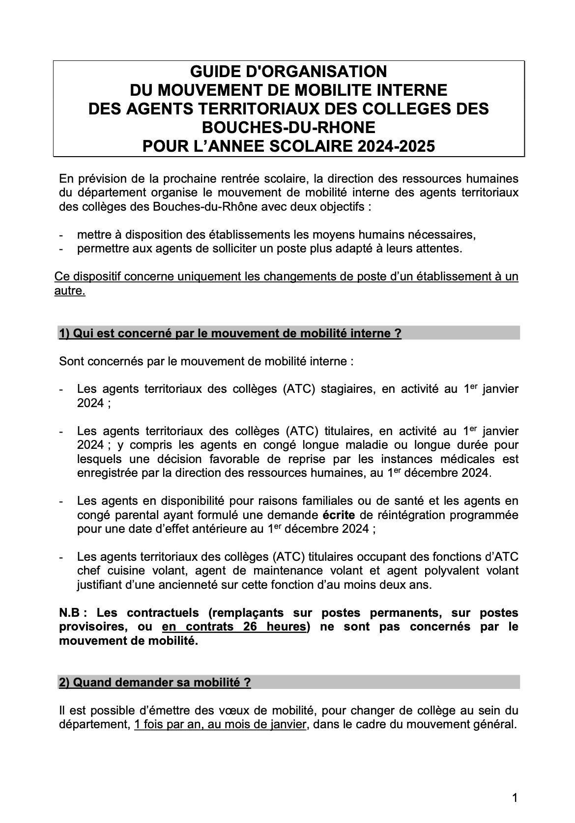 FLASH INFO / MOBILITE ATC 2024 / DIFFUSION ADDITIF N°1 FLASH INFO / MOBILITE ATC 2024 / DIFFUSION ADDITIF N°1