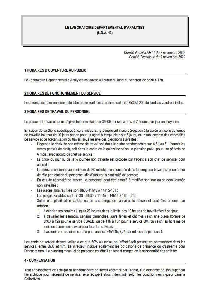 LE LABORATOIRE DEPARTEMENTAL D’ANALYSES (L.D.A. 13)