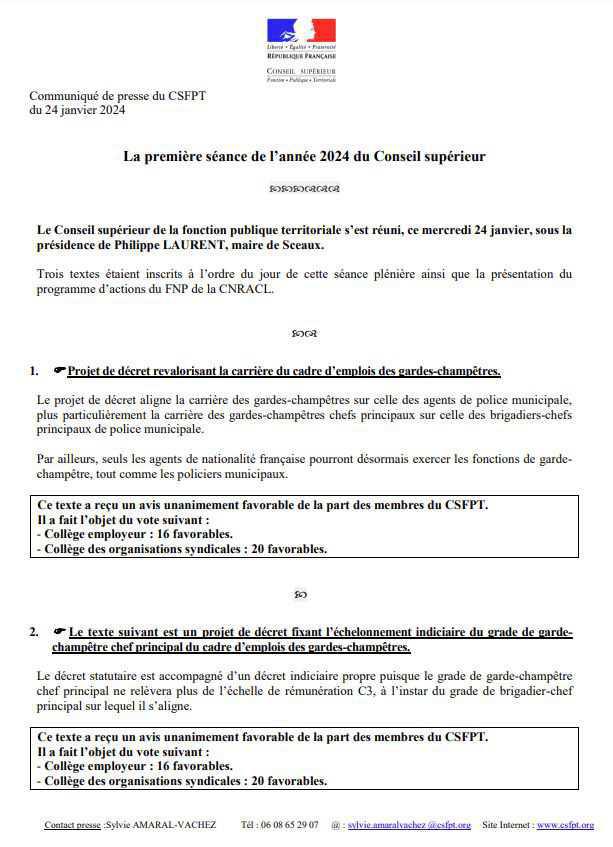 CSFPT DU 24 JANVIER 2024 CSFPT DU 24 JANVIER 2024
