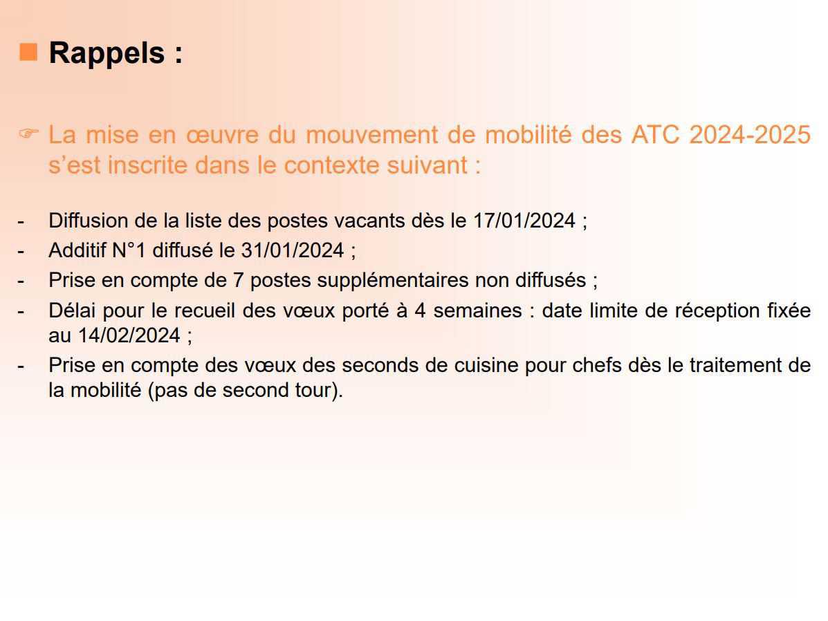 Résultats mouvement de mobilité des ATC 2024 