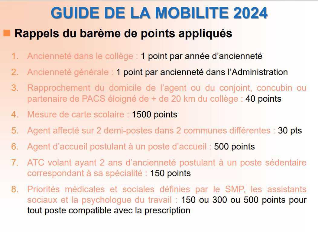 Résultats mouvement de mobilité des ATC 2024 