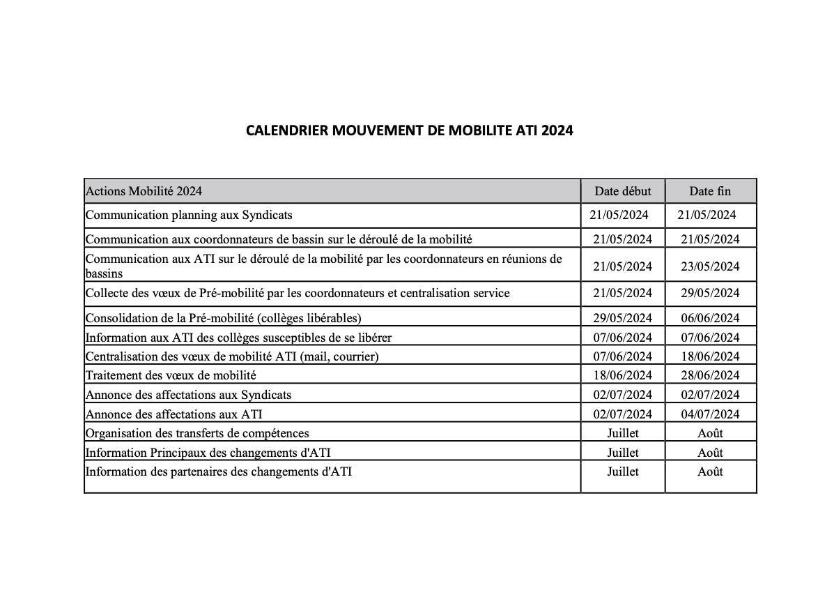 CALENDRIER MOBILITE ATI CD13 2024