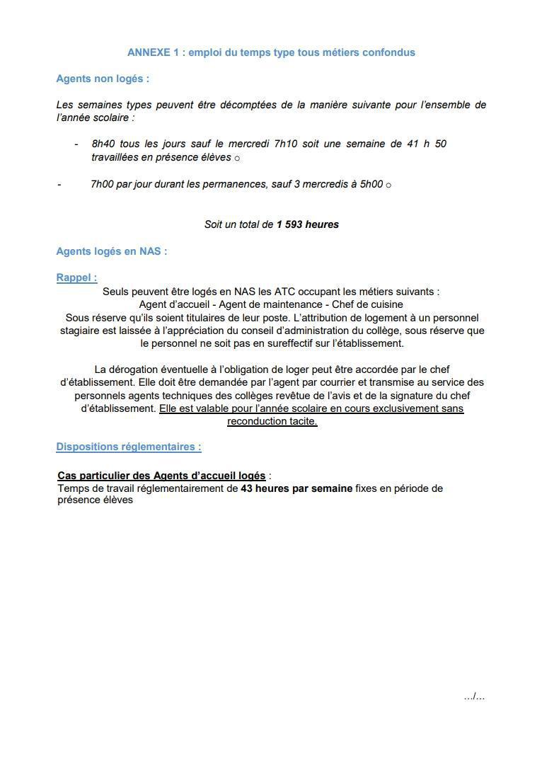 FICHE PRATIQUE POUR ETABLIR LES EMPLOIS DU TEMPS DES PERSONNELS ATC POUR 2024/2025 TRANSMISE AUX SECRETAIRES GENERAUX DES COLLEGES