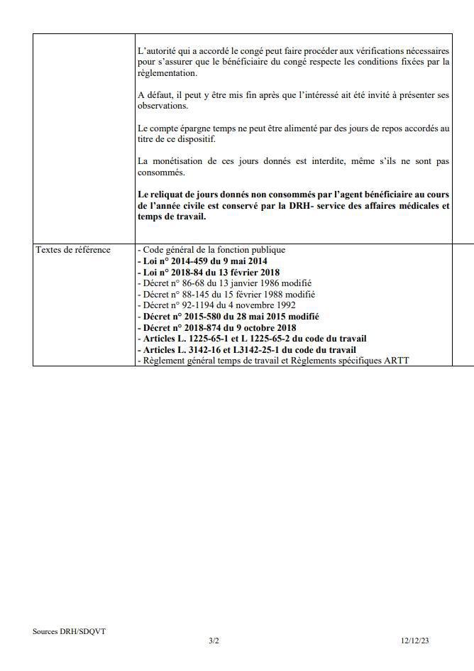 DON DE JOURS DE REPOS A UN PARENT D’UN ENFANT GRAVEMENT MALADE OU A DES PROCHES AIDANTS DES PERSONNES EN PERTE D’AUTONOMIE OU PRESENTANT UN HANDICAP