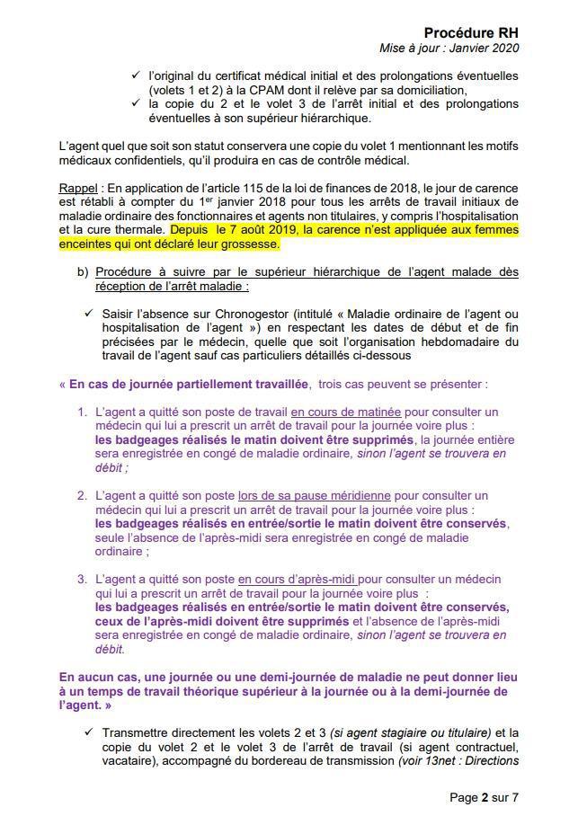 CMO / CONGE DE MALADIE ORDINAIRE