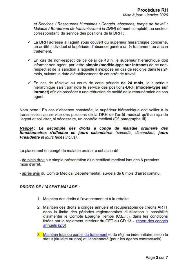 CMO / CONGE DE MALADIE ORDINAIRE