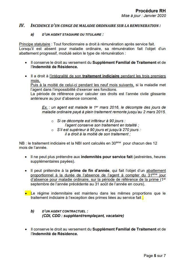 CMO / CONGE DE MALADIE ORDINAIRE