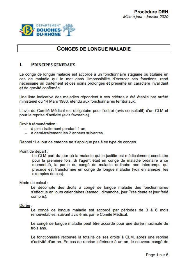 CLM /CONGE LONGUE MALADIE