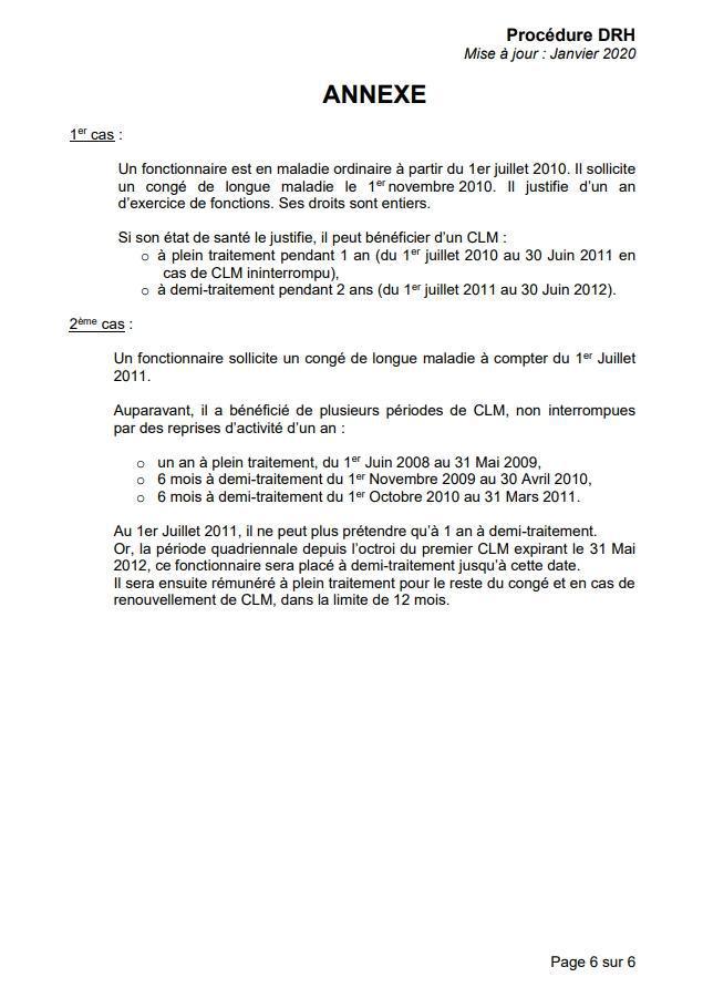 CLM /CONGE LONGUE MALADIE