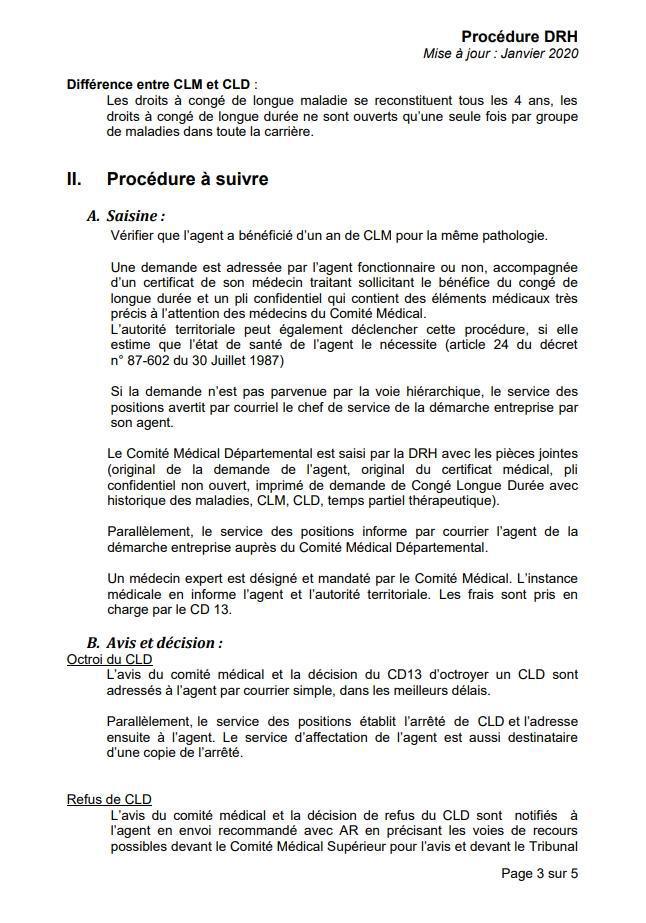 CLD / CONGE DE LONGUE DUREE