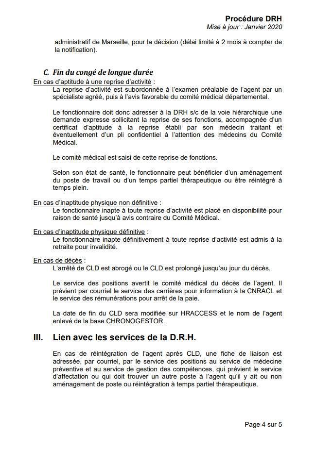 CLD / CONGE DE LONGUE DUREE