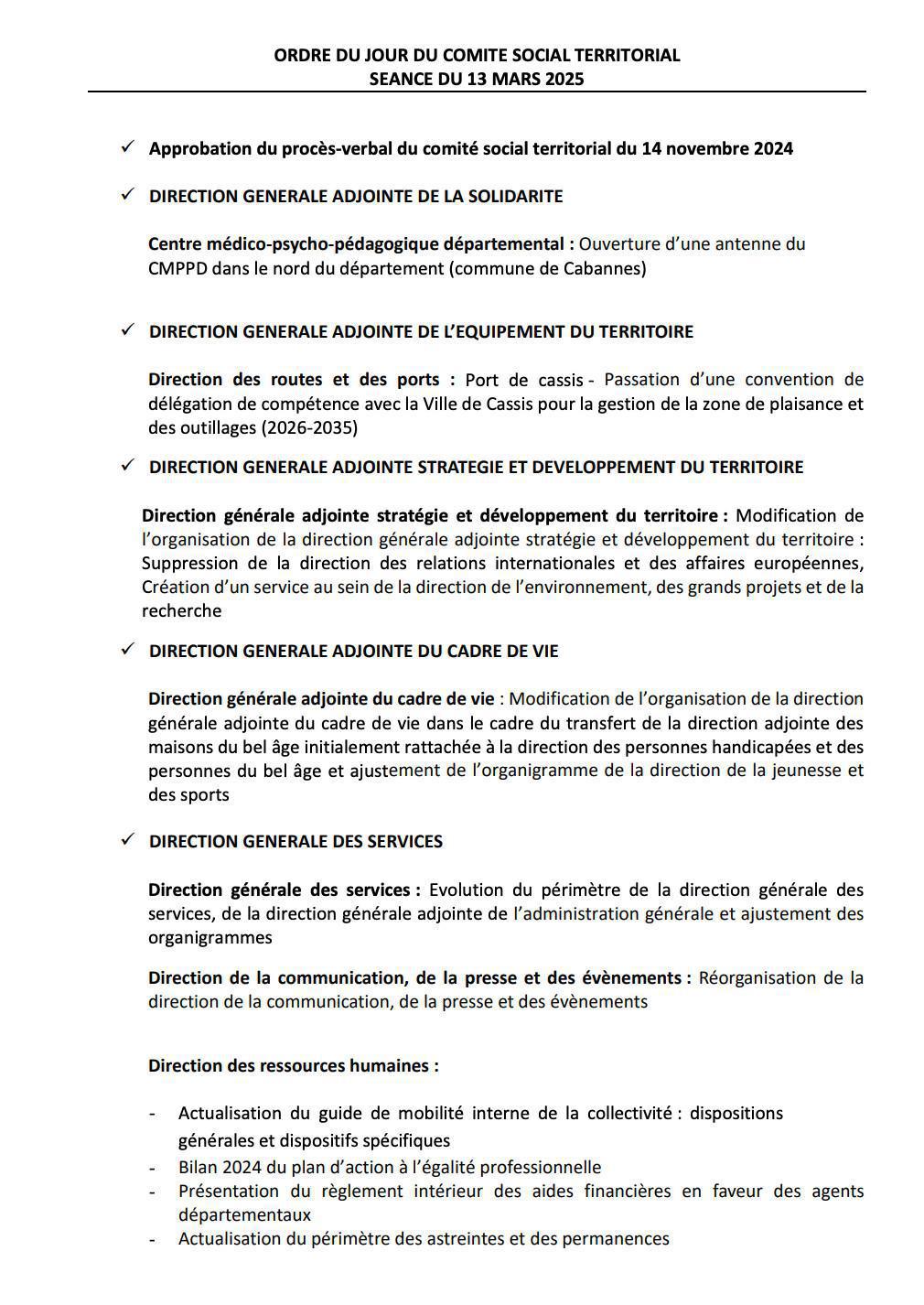 CST PROGRAMME LE 13 MARS 2025