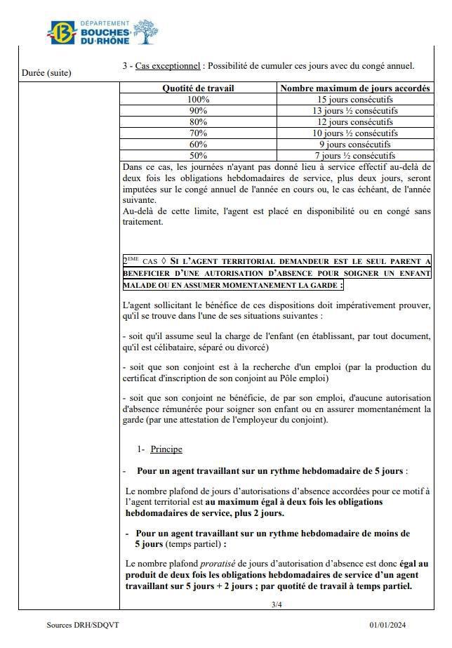 AUTORISATION D’ABSENCE POUR EVENEMENTS FAMILIAUX : SOIGNER UN ENFANT DE MOINS DE 16 ANS MALADE OU EN ASSURER MOMENTANEMENT LA GARDE