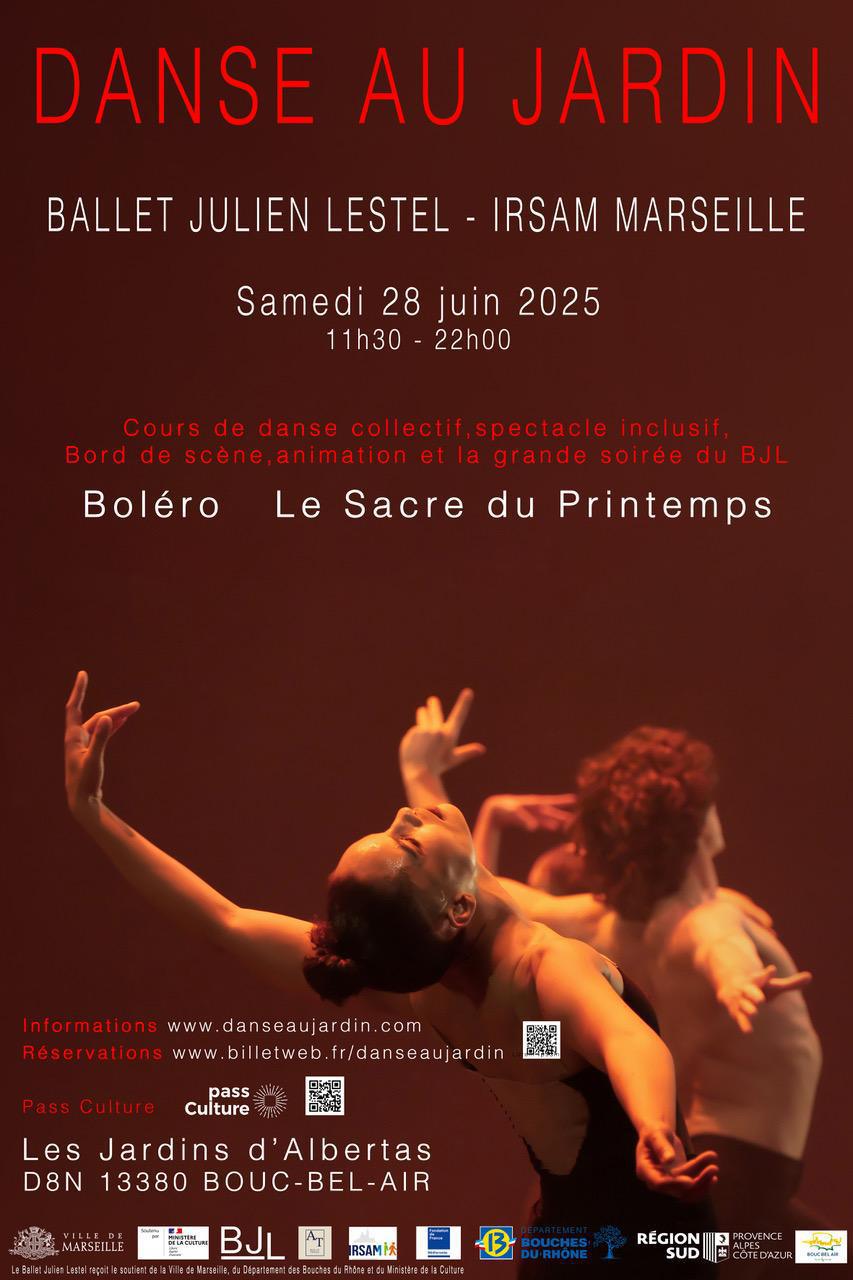 Le BJL et l'IRSAM présentent : DANSE AU JARDIN, Les Jardins d'Albertas, samedi 28 juin 2025 / Communication ESCAPADE13