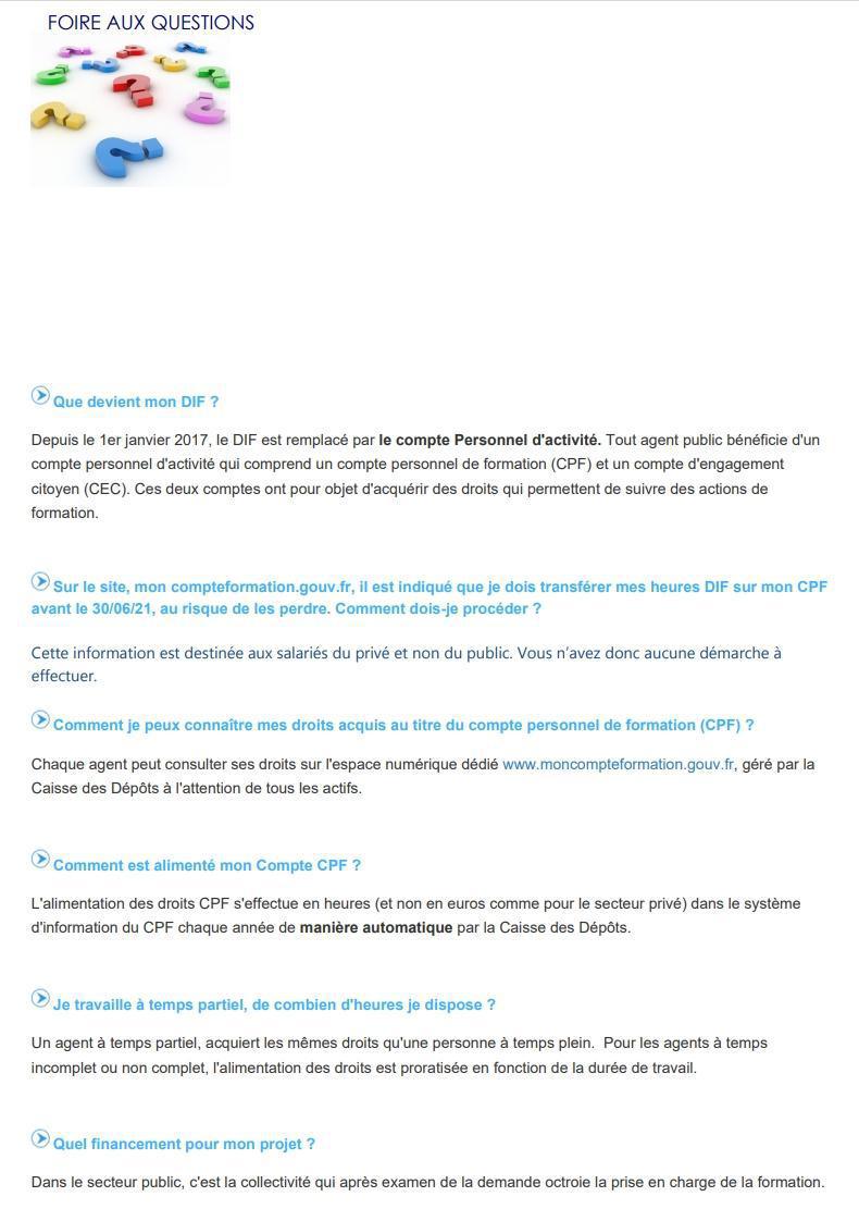 COMPTE PERSONNEL DE FORMATION COMPTE PERSONNEL DE FORMATION