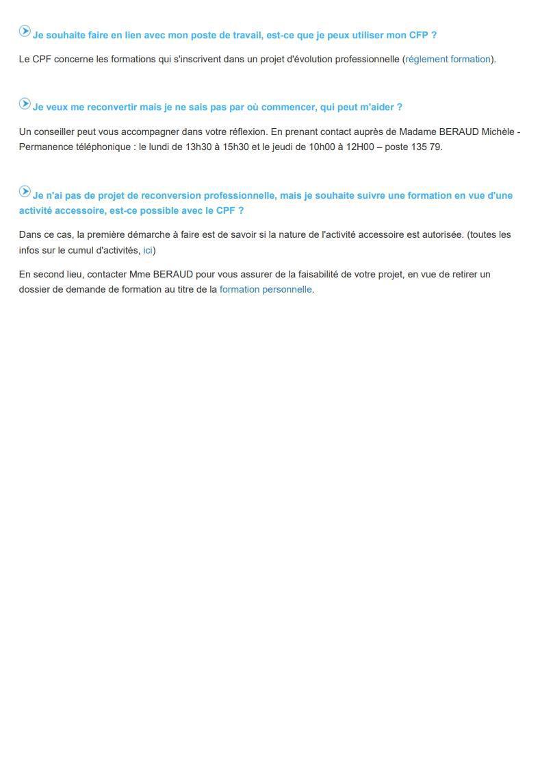 COMPTE PERSONNEL DE FORMATION COMPTE PERSONNEL DE FORMATION