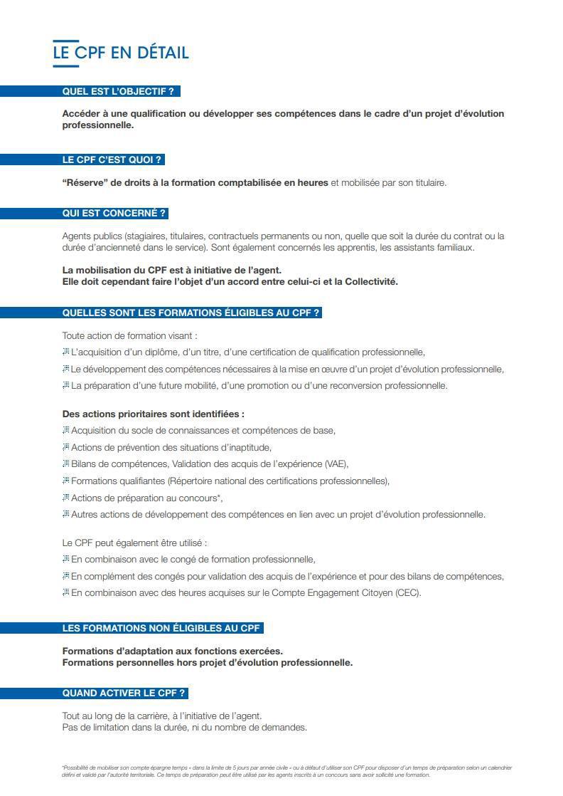 COMPTE PERSONNEL DE FORMATION COMPTE PERSONNEL DE FORMATION