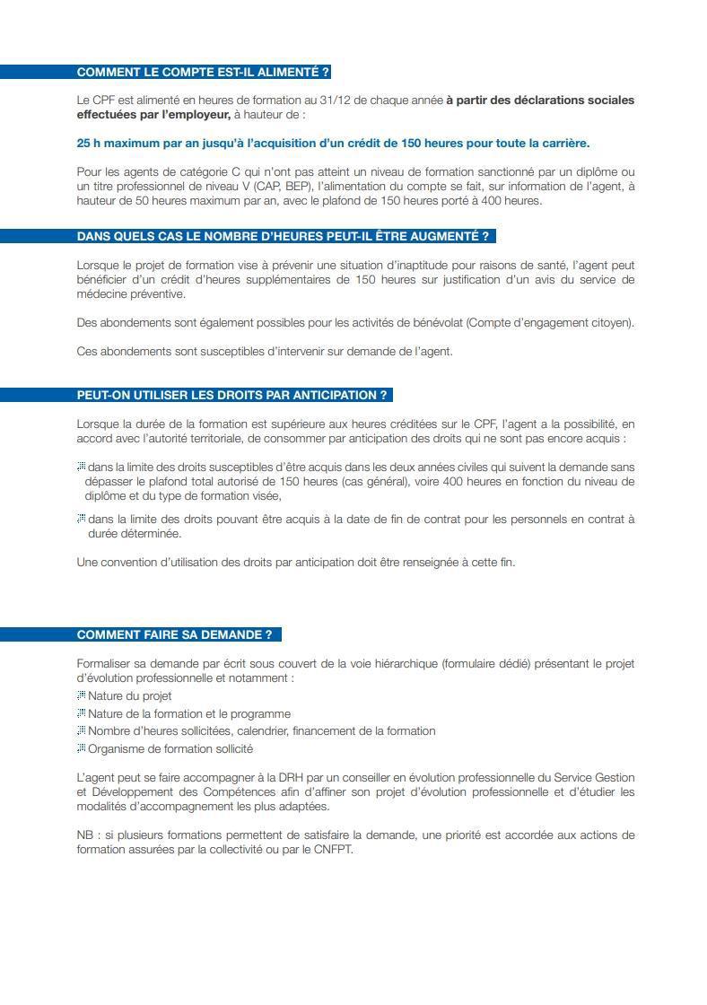 COMPTE PERSONNEL DE FORMATION COMPTE PERSONNEL DE FORMATION